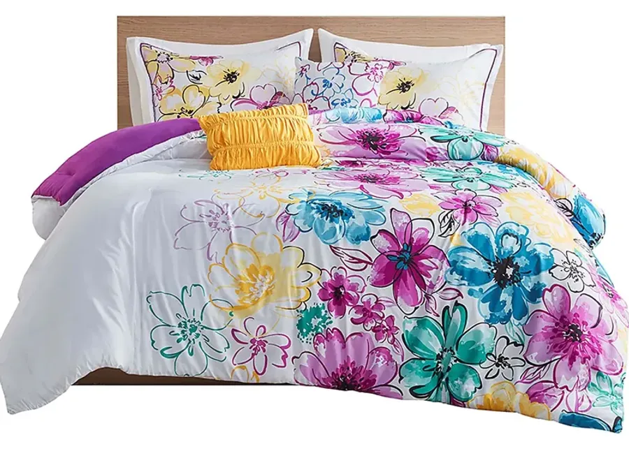 Balou Blue King Comforter Set-Blue