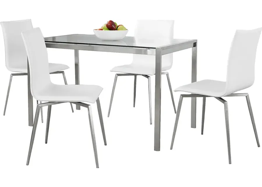 Upsall I White 5pc Dining Set-White