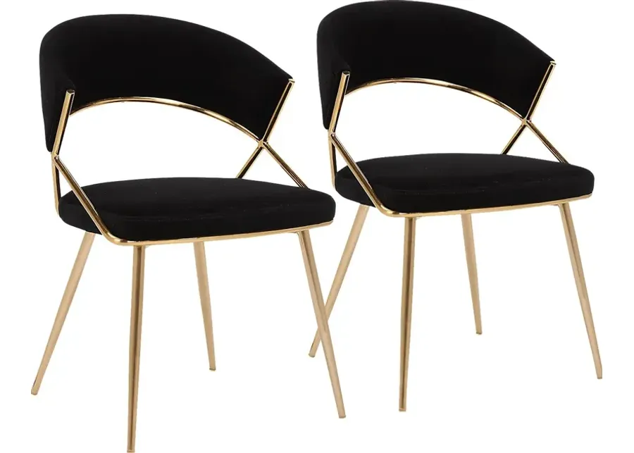 Reverrend Black Side Chair, Set of 2-Black