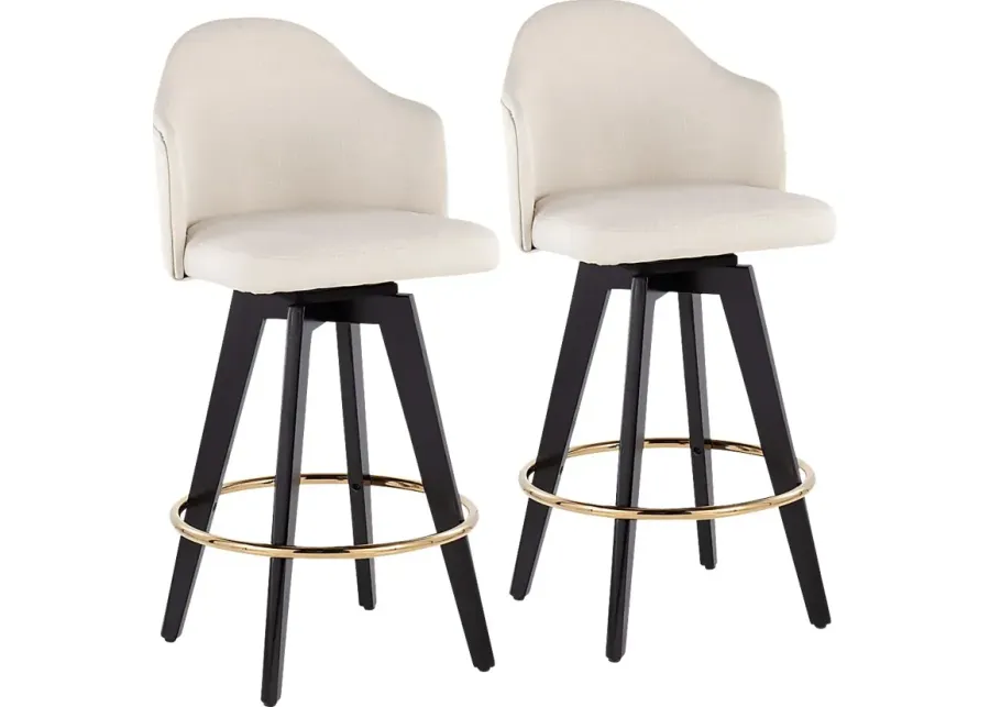 Sandron I Cream Counter Height Stool, Set of 2-Cream