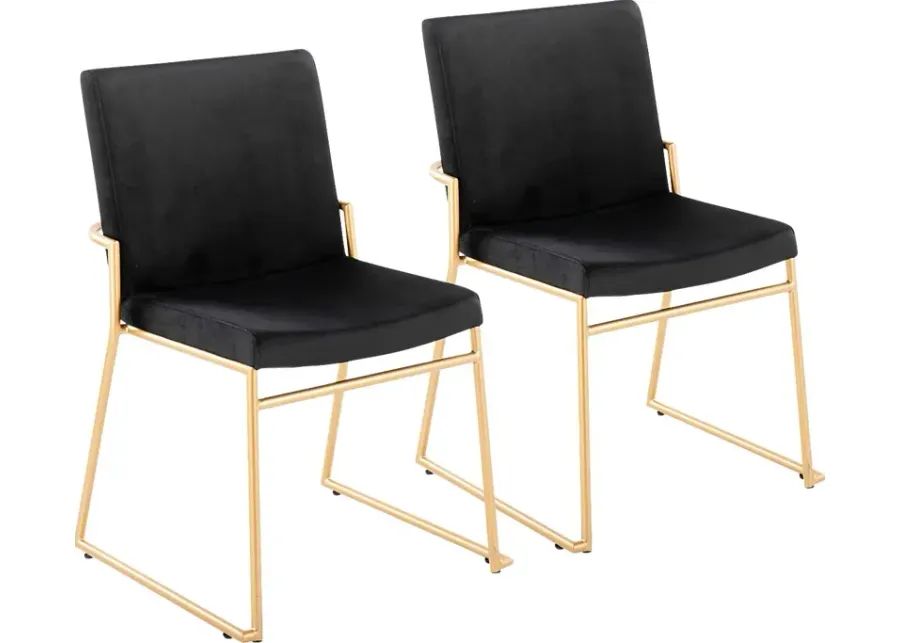Powhatan II Black Dining Chair, Set of 2-Black