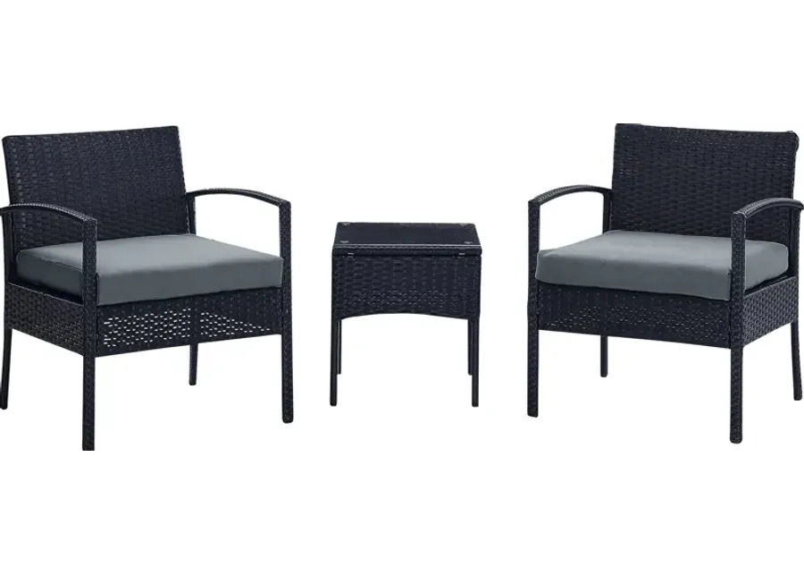 Biehly Gray 3 Pc Chat Set-Gray