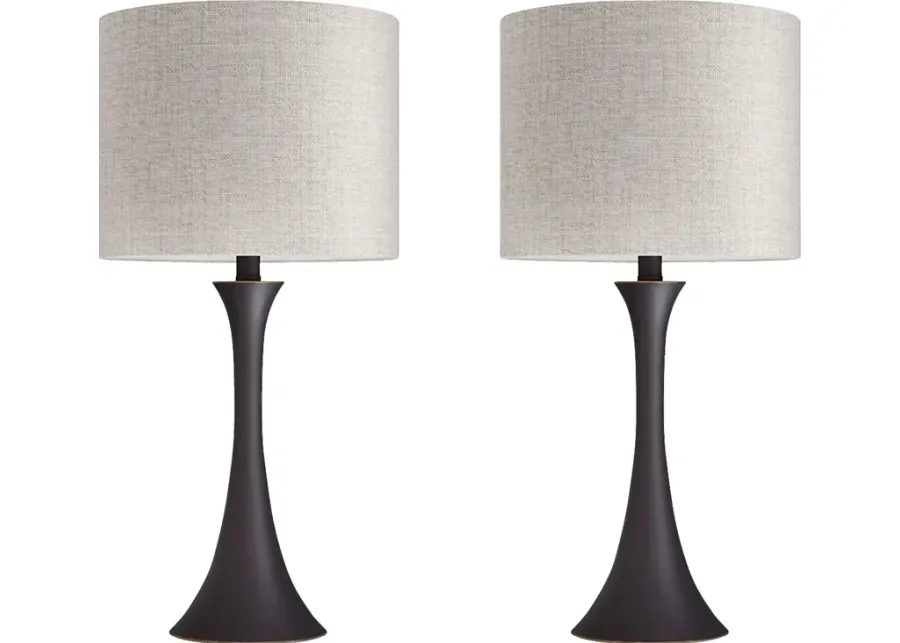 Keely Alley Bronze Table Lamps, Set of 2-Bronze