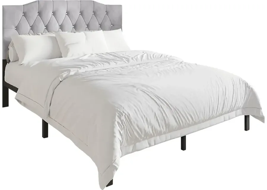 Leveson Light Gray Queen Bed-Gray
