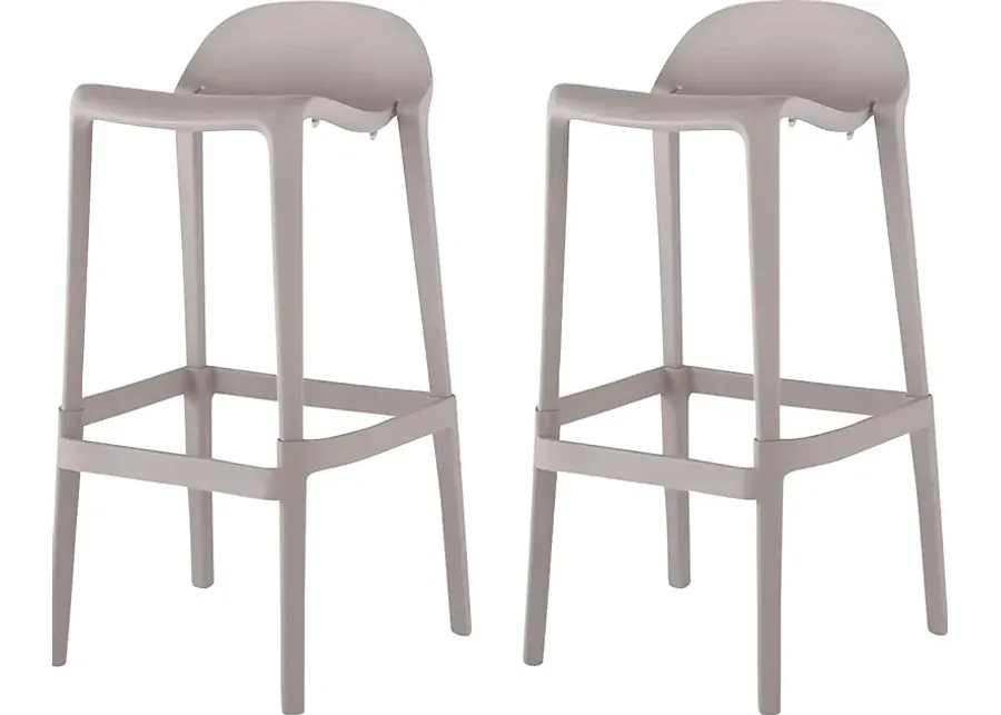 Outdoor Lulia Gray Barstool, Set of 2-Gray