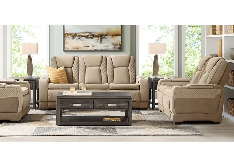 Donovan Park Beige 3 Pc Living Room with Dual Power Reclining Sofa-86.5