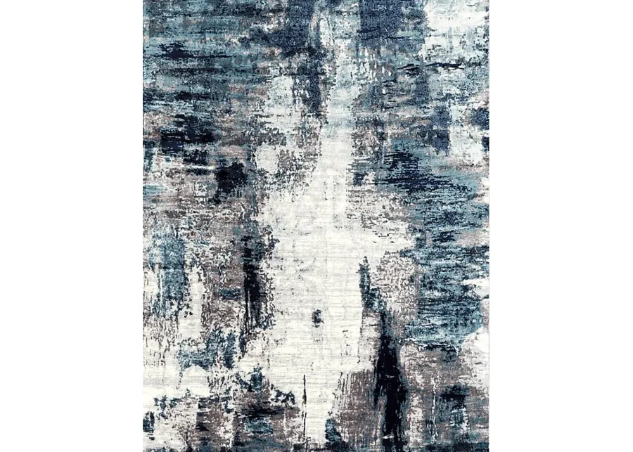 Polvogt I Blue 6'7 x 9' Rug-Charcoal, Blue