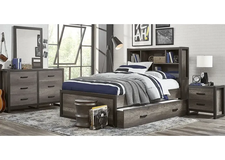 Kids Colefax Avenue Dark Gray Full Bookcase Bedroom-56