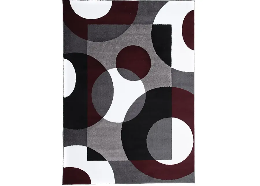 Ailana Burgundy 7'10 x 10'2 Rug-Burgundy