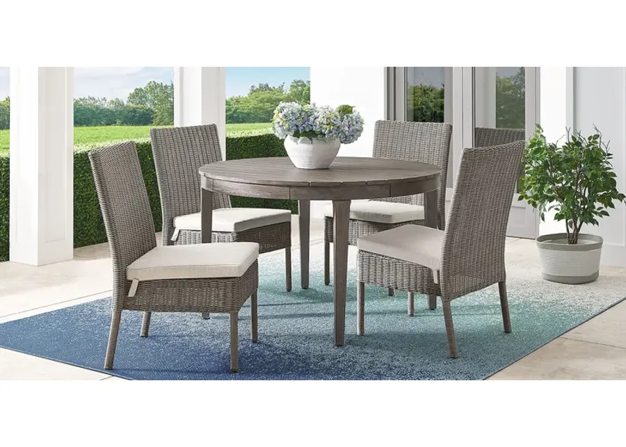 Forest Hills Gray 5 Pc Round Wood Outdoor Dining Set-50
