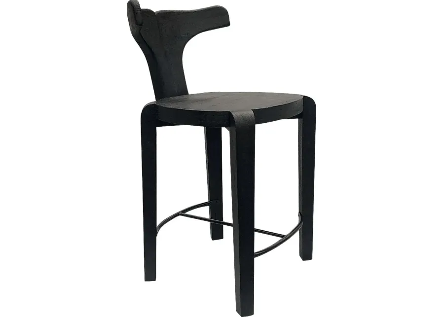 Meding Black Counter Height Stool-Black