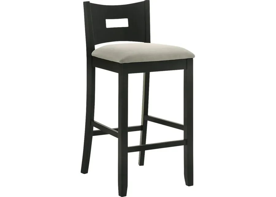 Greensys I Black and Beige Counter Height Stool-Black, Beige, Green