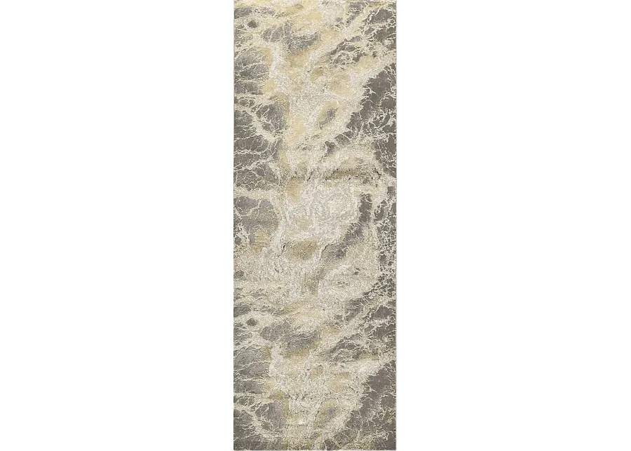 Fairsea Ivory 2'10 x 7'10 Runner Rug-Ivory, Gold, Silver 1 49979-fairsea-ivory-2-10-x-7-10-runner-rug-ivory-gold-silver-1.webp