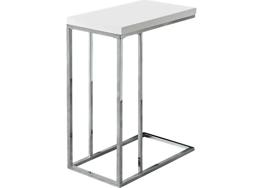 Russleo White Accent Table-White