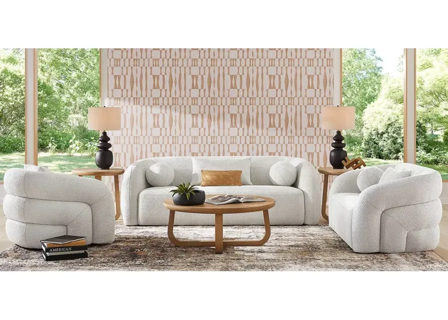 Sorbetto Light Gray 3 Pc Living Room