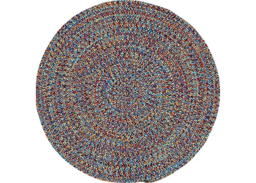 Garkani Multi 7'6 Round Rug-Multi, Red