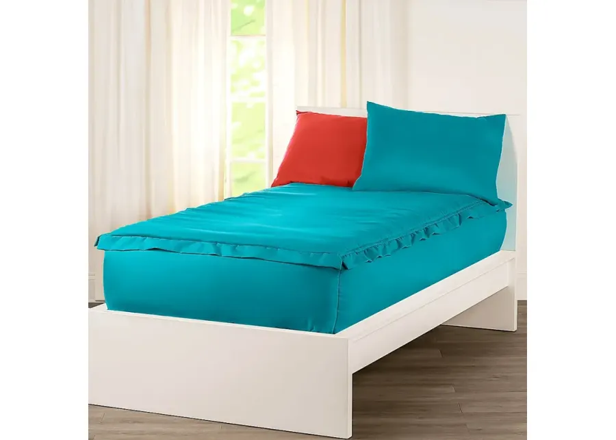 Kids Jonilde Turquoise Yellow Twin Bedding Set-Turquoise, Yellow