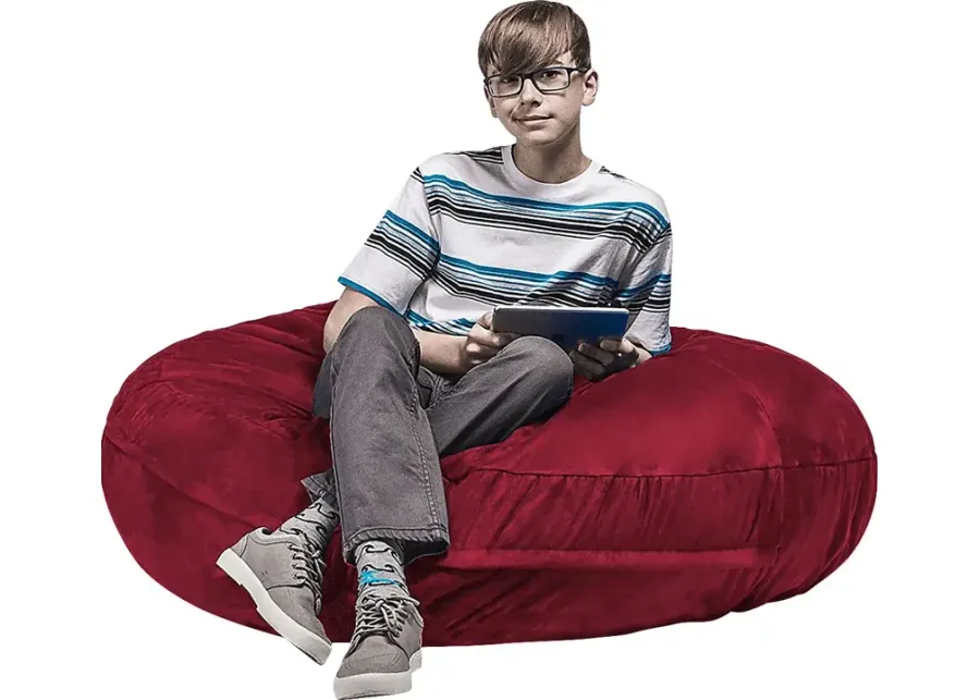 Kids Calix Red Bean Bag Chair-Red