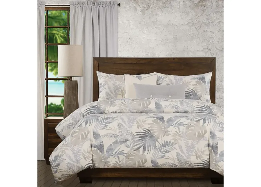 Woodliff Cream 6pc Queen Duvet Cover Set-Cream