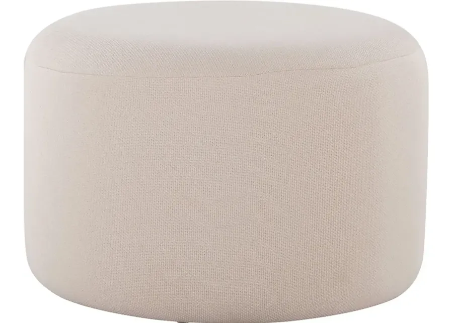 Johnette Beige Pouf-Beige