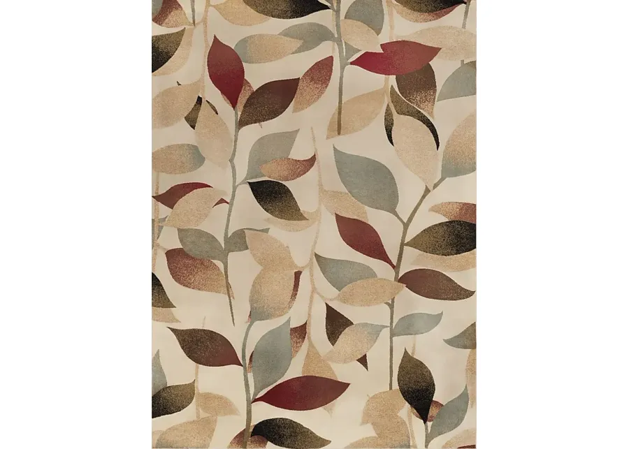 Smilax II Red 7'10 x 10'10 Rug-Red, Olive