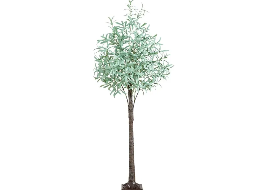 Menallen II Green Silk Tree with Lights-Green