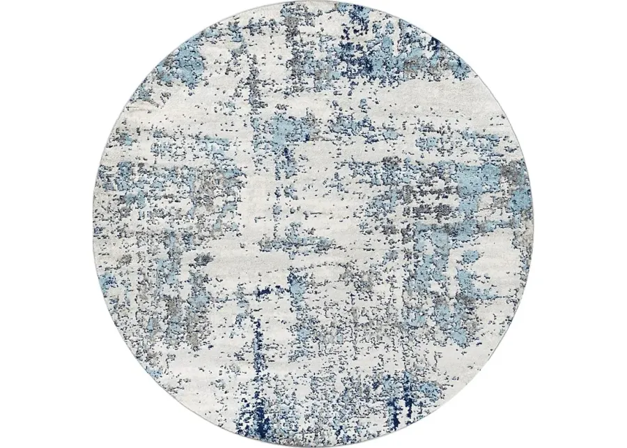 Saltwood I Blue 7'10 Round Rug-Blue