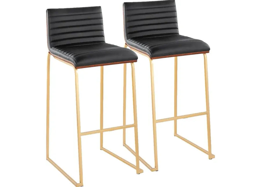 Tatesbrook IV Black Barstool, Set of 2-Black