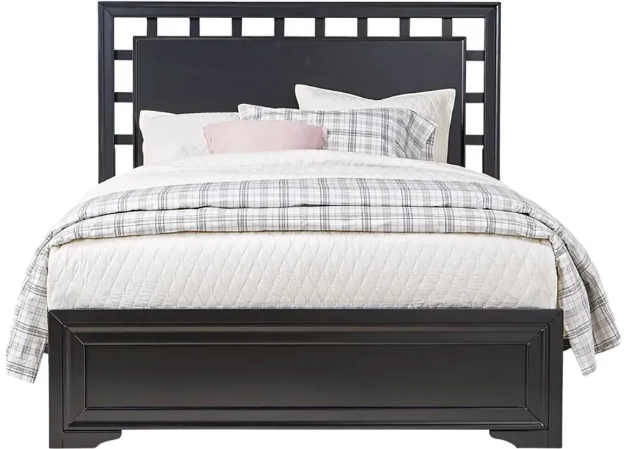 Belcourt Black 3 Pc King Lattice Bed-82.5 1 50687-belcourt-black-3-pc-king-lattice-bed-82-5-1.webp
