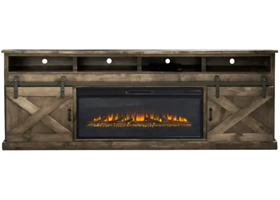 Legends Furniture Farmhouse 94 Inch Fireplace Console-93.25