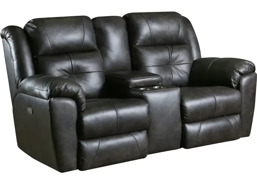 Southern Motion Vista Leather Power Plus Reclining Console Loveseat-81