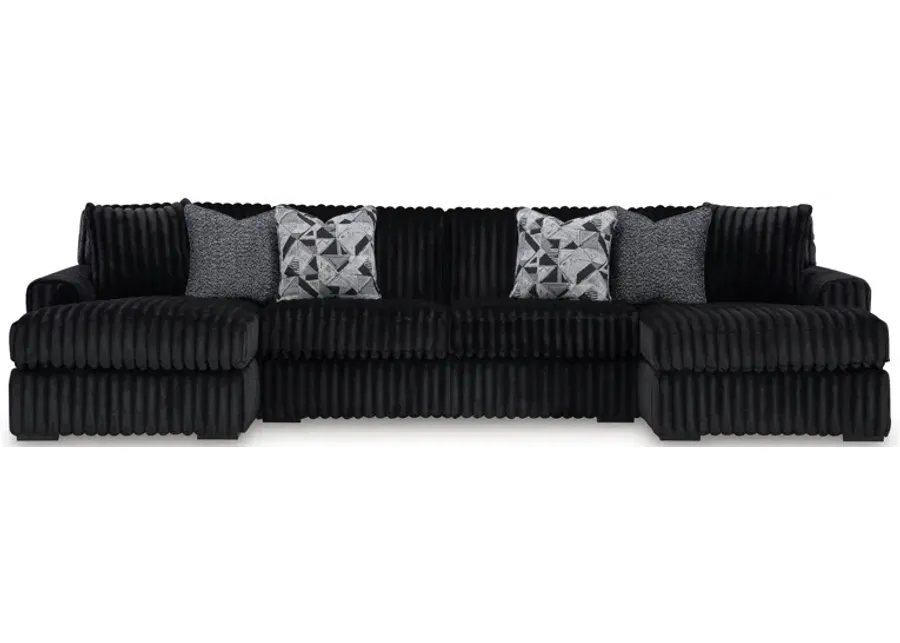 Ashley Furniture Midnight Madness 3 Piece Dual Chaise Sectional-150