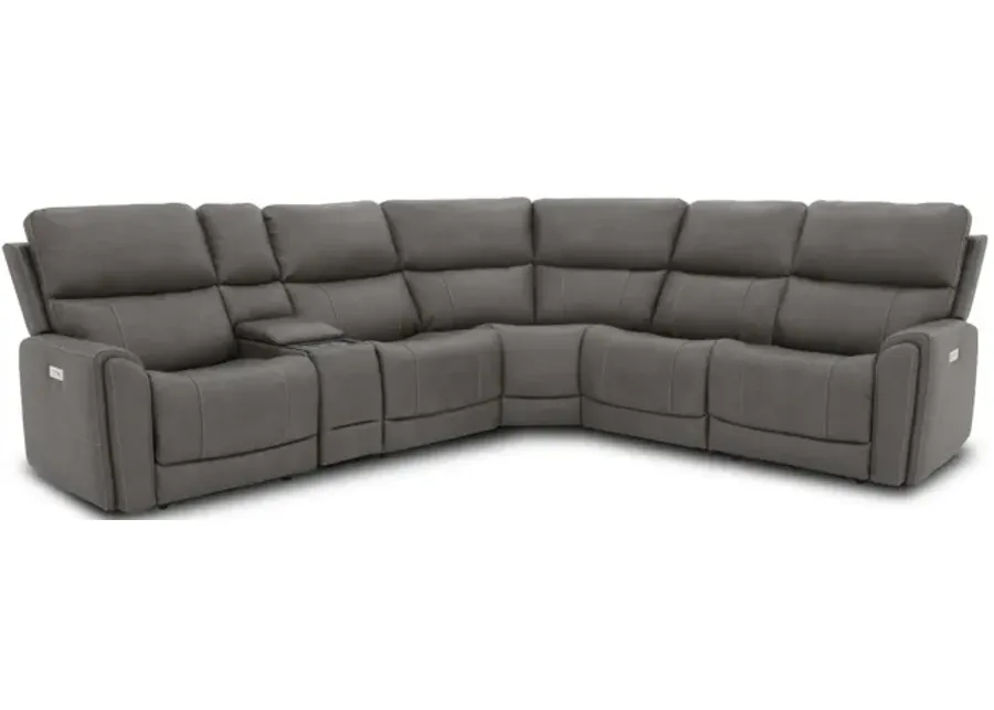 Flexsteel Dylan 6 Piece Sectional with 2 Power Ends and 1 Power Armless-103