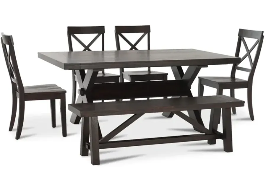 Picardy II Table With 4 Chairs And Dining Bench