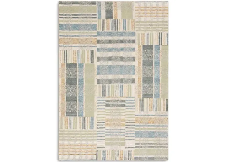 Atlas Geometric Green Area Rug - 5 3  X 7 3