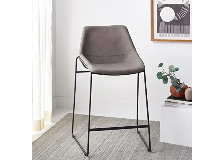 Safavieh Home Collection Alexis Mid-Century Ash Grey/Black Legs 27-inch Counter Stool-25