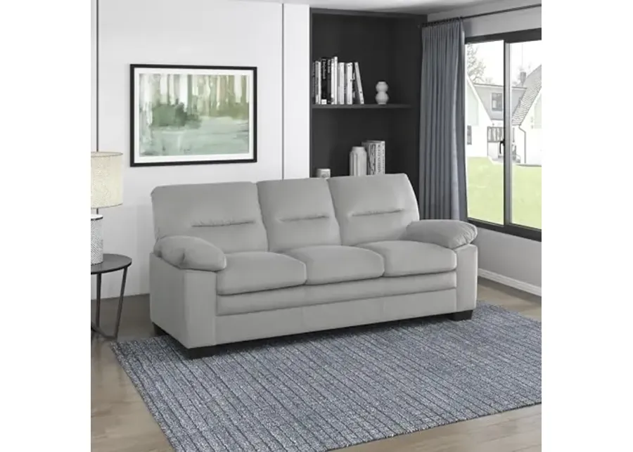 Lexicon 84" Sofa, Comfy Modern Sofa with Pillow-Top Arms, 3-Seater Sofa, Couch for Living Room Apartment Lounge, Solid and Easy to Assemble, Gray-Grey