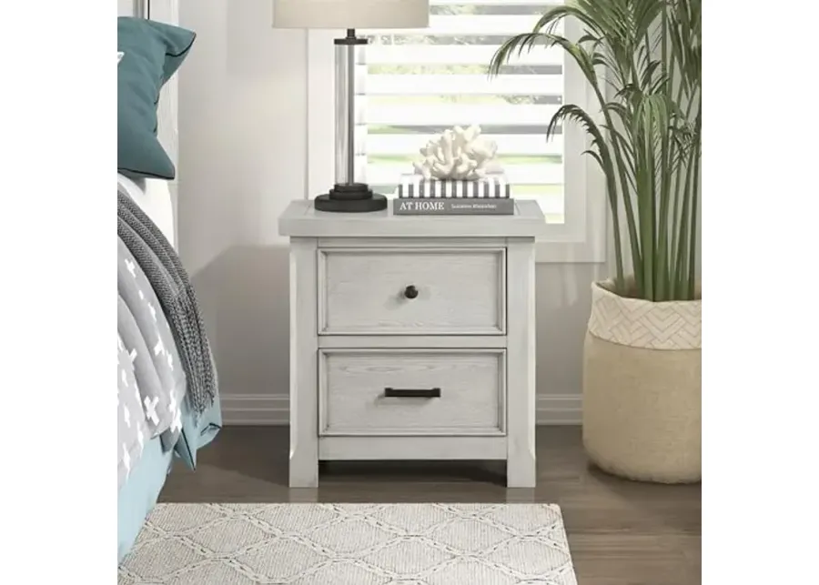 Lexicon Lise 2-Drawer Nightstand, Antique White-Antique White