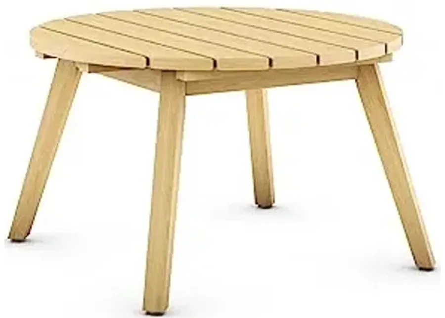 Amazonia Ashland Patio Round Side Table | Durable Eucalyptus with Teak Finish | Ideal for Indoors and Outdoors, Light Brown-Light Brown