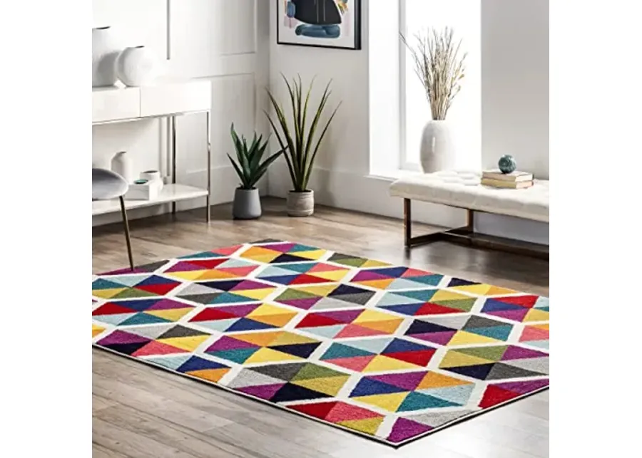nuLOOM Maris Colorful Geometric Tiles Area Rug, 5x8, Multi-Multi Color
