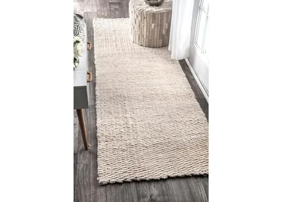 nuLOOM Hailey Hand Woven Jute Runner Rug, 2' 6" x 8', Off-white-Hailey Off-white
