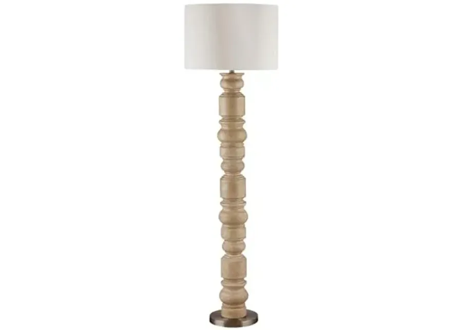 Bassett Mirror Company Helford Floor Lamp - Light Brown-Brown