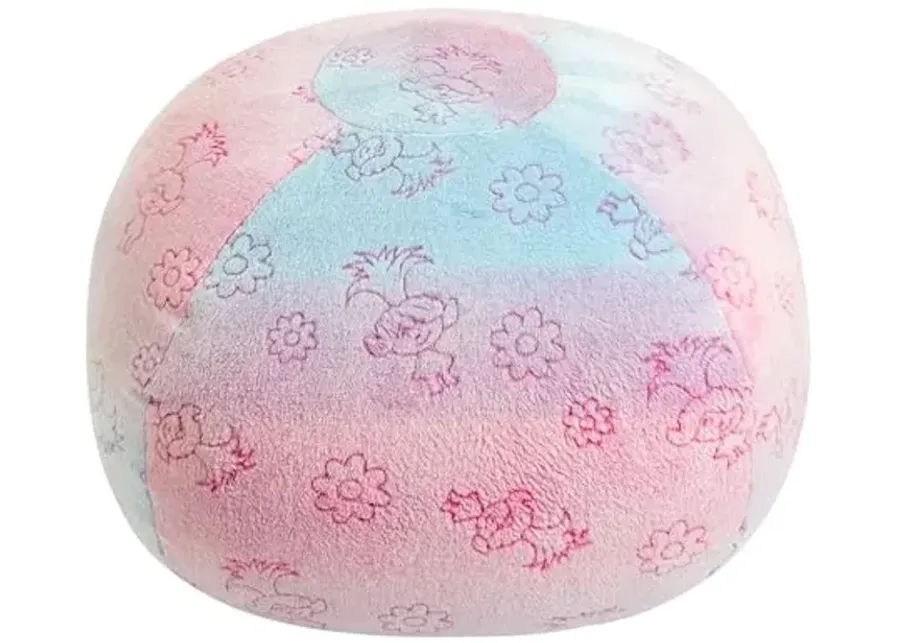 DreamWorks Trolls Embossed Faux Fur Round Bean Bag Chair for Kids-Trolls