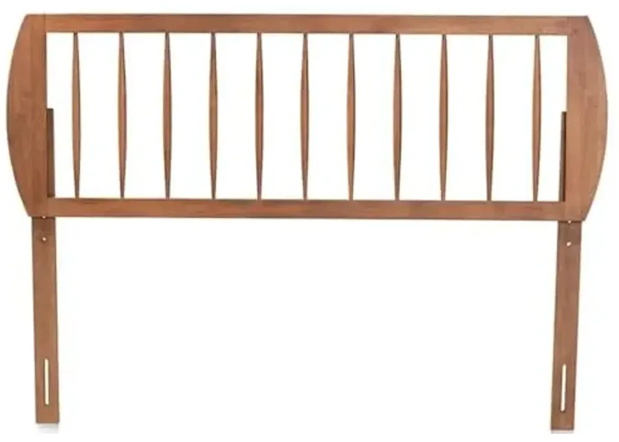 Baxton Studio Norman Modern and Contemporary Transitional Ash Walnut Finished Wood Full Size Headboard-60.6