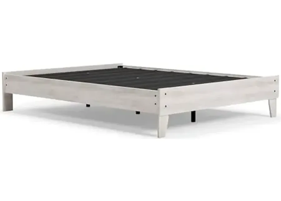 Signature Design by Ashley Shawburn Modern Farmhouse Platform Bed, Queen, Whitewash-Whitewash