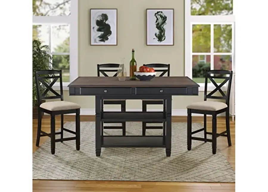 Lexicon Krismer 5-Piece Counter Height Dining Set, Natural/Black-60