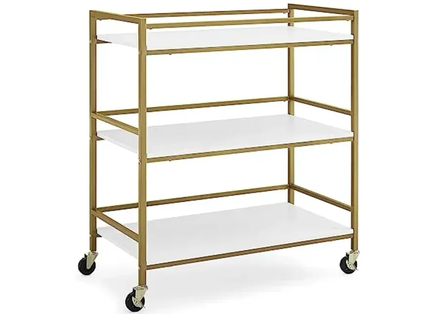 Delta Children Jade Changing Table/Cart, White Melamine/Bronze-Bianca White, Bronze