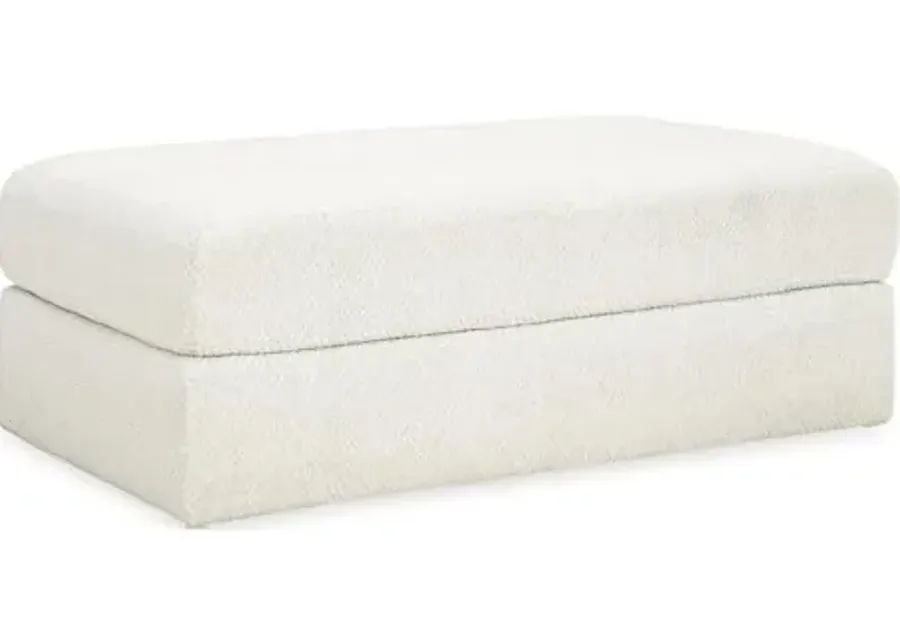Signature Design by Ashley Karinne Contemporary Upholstered Oversized Accent Ottoman with Non-Skid Legs, White-White