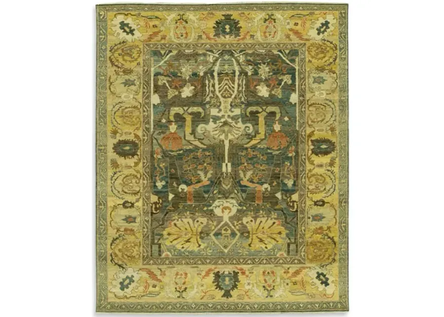 Hand Knotted Area Rug - 8 1  X 10 0 