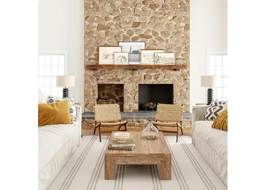 Rugs USA Hawthorn Striped Wool Area Rug, 8'6" x 11'6\-Ivory